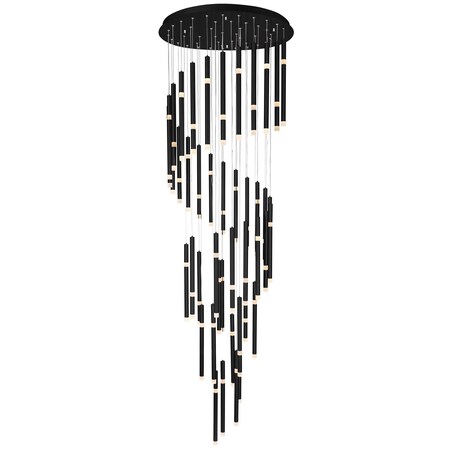 Cwi Lighting Flute 54 Light LED Chandelier With Black Finish 1262P30-54-101